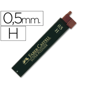 Minas faber grafito 9065 0,5 mm h estuche de 12 minas