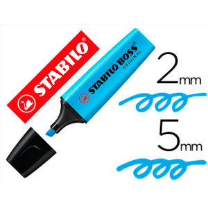 Rotulador stabilo boss fluorescente 70 azul