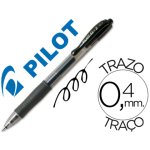 Boligrafo pilot g-2 negro tinta gel retractil sujecion de caucho