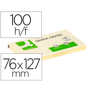 Bloc de notas adhesivas quita y pon q-connect 76x127 mm con 100 hojas