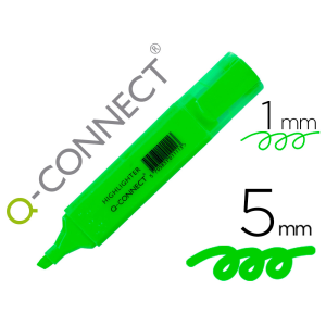 Rotulador q-connect fluorescente verde punta biselada