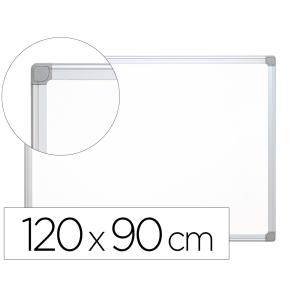 Pizarra blanca q-connect melamina marco de aluminio 120x90 cm