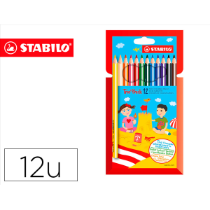 Lapices de colores stabilo trio caja de 12 colores