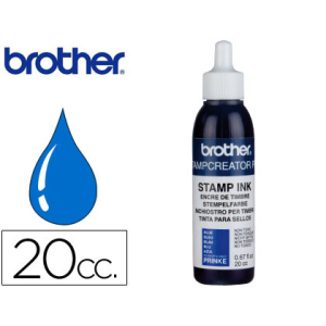 Tinta brother para sellos automaticos color azul bote de 20 cc