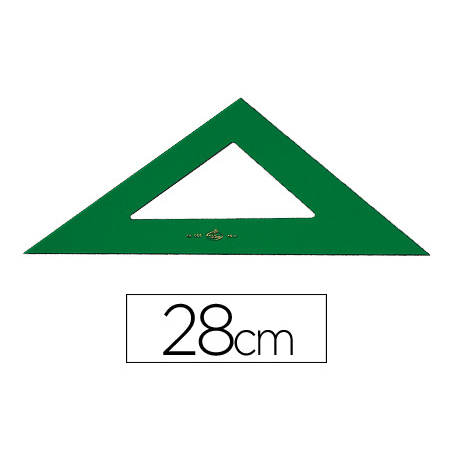 Escuadra faber castell 28 cm plastico verde