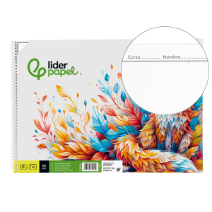 Bloc dibujo liderpapel escolar espiral 230x325mm 20 hojas 90 gr/m2 con recuadro
