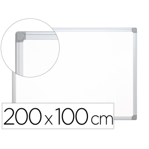 Pizarra blanca q-connect laminada marco de aluminio 200x100 cm