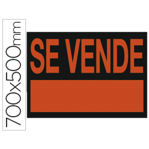 Cartel plastico archivo 2000 /'se vende/' rojo fluorescente 700x500 mm