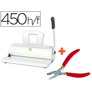 Encuadernadora para espiral q-connect perfora 10 hojas tamaño a4 encuaderna hasta 450 hojas paso 5:1