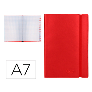 Libreta indice liderpapel similpiel a7 120 hojas 70gr color rojo