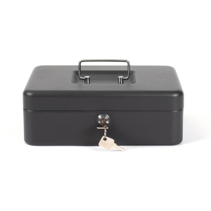 Caja caudales q-connect 10/' 250x180x90 mm negra con portamonedas