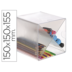 Archicubo archivo 2000 aspa organizador modular apilable plastico 150x150x150 mm incluye dos clips sujecion