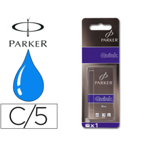 Tinta estilografica parker azul real caja de 5 cartuchos