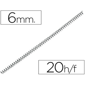 Espiral metalico yosan negro paso 64 5:1 6 mm calibre 1,00 mm