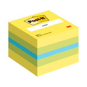 Bloc de notas adhesivas quita y pon post-it 51x51 mm minicubo color limon 2051-l 400 hojas
