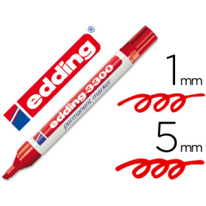 Rotulador edding marcador 3300 n.2 rojo punta biselada recargable