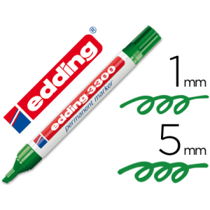 Rotulador edding marcador 3300 n.4 verde punta biselada recargable