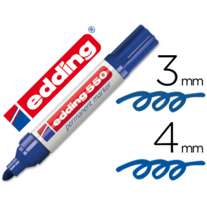 Rotulador edding punta fibra permanente 550 azul n.3 punta redonda recargable