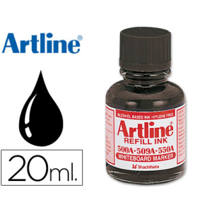 Tinta artline negro para rotulador pizarra blanca 500a bote 20 ml