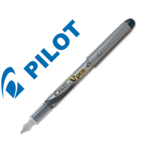 Pluma pilot v pen silver desechable negro svp-4wb