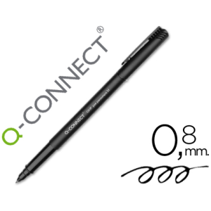Rotulador q-connect retroproyeccion punta fibra media redonda 0,8 mm permanente negro