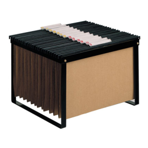 Soporte para carpetas colgante q-connect negro bastidor de sobremesa para carpetas tamaño folio y din a4