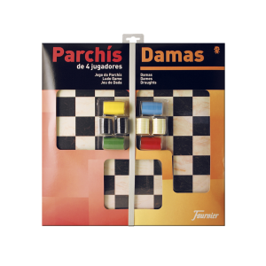 Parchis con damas tablero grande 4 jugadores 41x40x4,5 cm