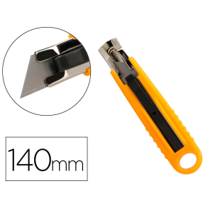 Cuter q-connect plastico ancho de seguridad retractil y con asa para colgar cuchilla 18 mm xd-123 blister 1 unidad