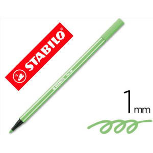 Rotulador stabilo acuarelable pen 68 verde hielo punta gruesa 1mm