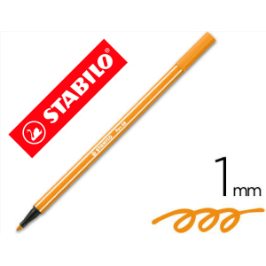 Rotulador stabilo acuarelable pen 68 naranja punta gruesa 1mm