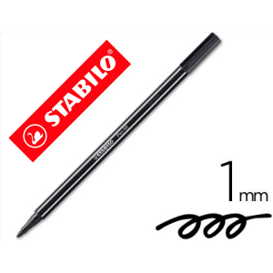 Rotulador stabilo acuarelable pen 68 negro punta gruesa 1mm