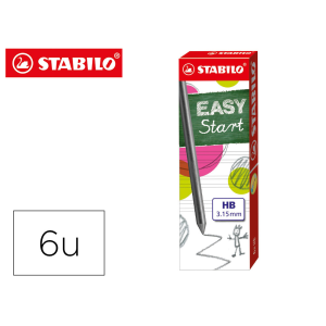 Minas stabilo easy ergo grafito hb 3,15 mm caja de 6 minas