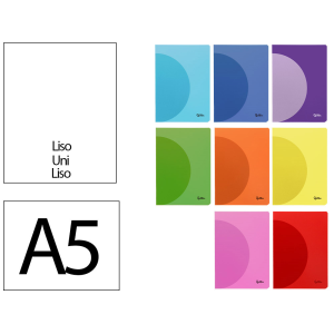 Libreta liderpapel 360 tapa de plastico a5 48 hojas 90gr lisa sin margen colores surtidos