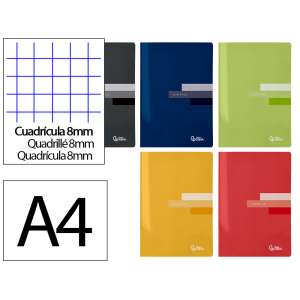 Libreta liderpapel scriptus a4 48 hojas 90gr cuadro 8mm con margen