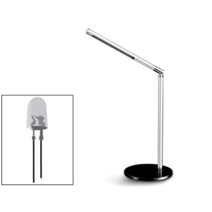 Lampara de escritorio cep led 4,92w 255lm brillo regulable cabeza giratoria 360º gris metalizado
