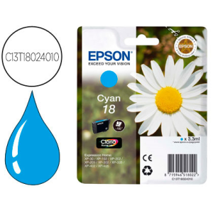 Ink-jet epson t18 cyan expression home xp-102 xp-205 xp-305 xp-405 capacidad 180 pag