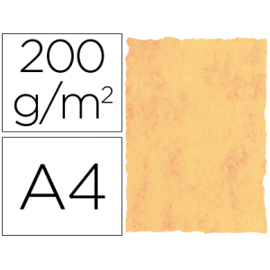 Papel pergamino din a4 200 gr color marmol amarillo paquete de 25 hojas