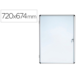 Vitrina de anuncios bi-office fondo magnetico extraplana de interior 720x674 mm