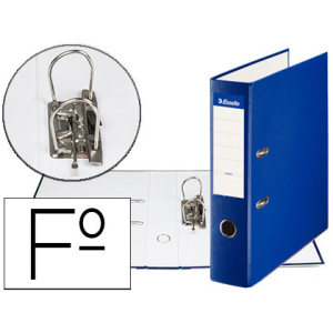 Archivador de palanca esselte carton forrado pvc folio lomo de 75 mm con rado azul