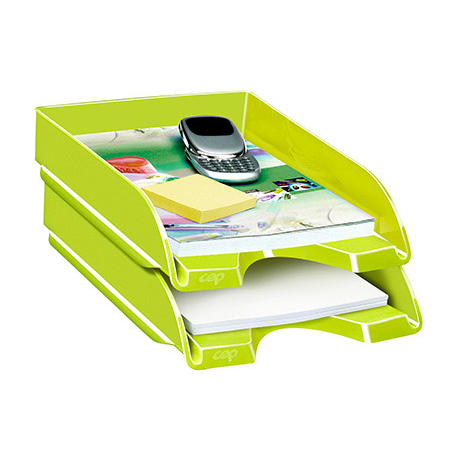 Bandeja sobremesa cep plastico verde 257x348x66 mm