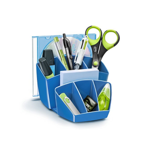 Organizador sobremesa cep 8 compartimentos plastico azul 143x158x93 mm