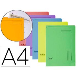 Carpeta dossier uñero cartulina exacompta din a4 290 gr paquete de 5 unidades colores surtidos