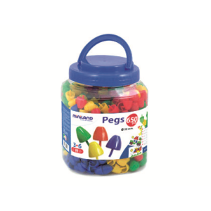 Juego miniland pegs bote de 650 piezas de 20 mm