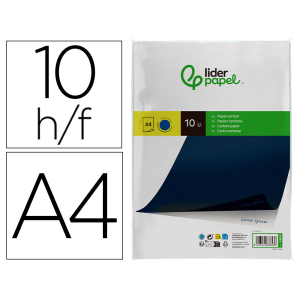 Papel carbon liderpapel azul din a4 bolsa de 10 hojas