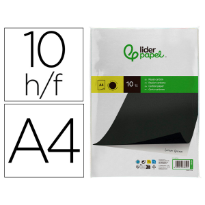Papel carbon liderpapel negro din a4 bolsa de 10 hojas