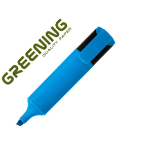 Rotulador greening fluorescente punta biselada azul