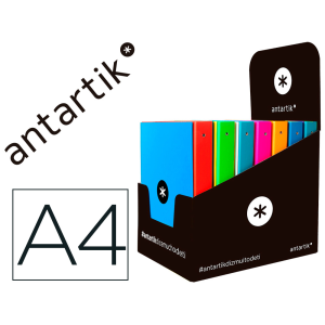 Carpeta antartik a4 forrada 4 anillas 25 mm redondas colores surtidos