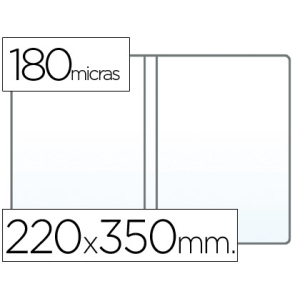 Funda portadocumento cuarto doble 180 micras pvc transparente 220x350mm