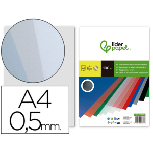 Tapa encuadernacion liderpapel polipropileno a4 0.5mm ahumada paquete de 100 unidades