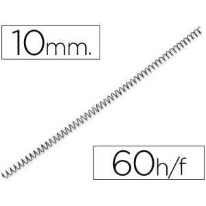 Espiral metalico q-connect 64 5:1 10 mm 1mm caja de 200 unidades